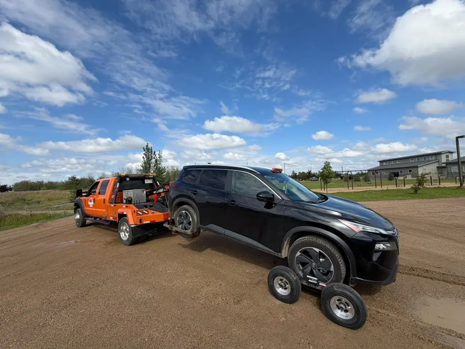 Force Towing truck transporting a customer vehicle